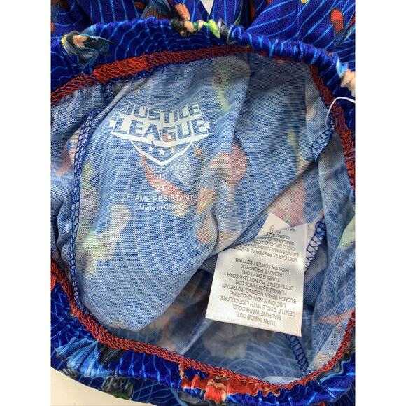 Justice League Toddler 2T Batman Superman Flame Resistant 2 Piece Pajamas NWT - Picture 7 of 12